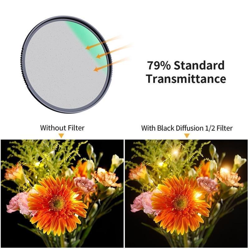 K&F 77mm. Nano-X, Optical Glass black soft filter 1_2 ultra-clear _TP