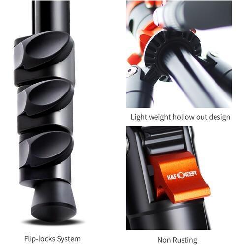 K&F Concept Tripod SA254M2 Aluminum Tripod with Monopod _TP