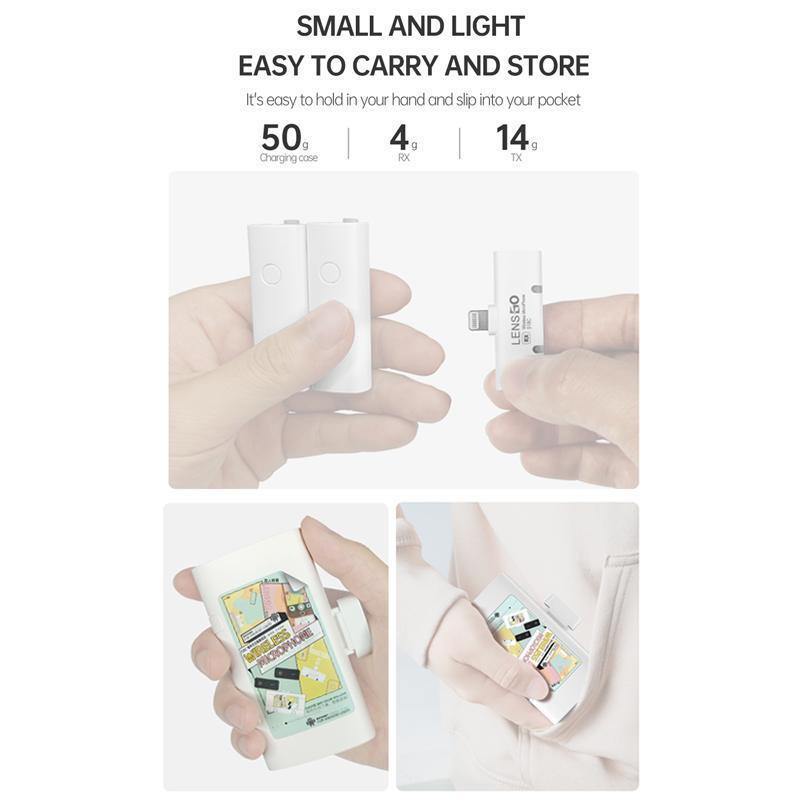 LENSGO 518C WIRELESS LAVALIER MICROPHONE FOR SMART PHONE IOS LIGHTING_TP