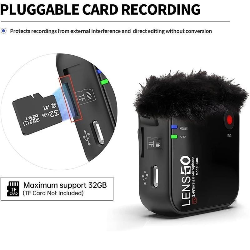 LENSGO LAVALIER WIRELESS MICROPHONE 2.4G 348C 1V1 B_TP