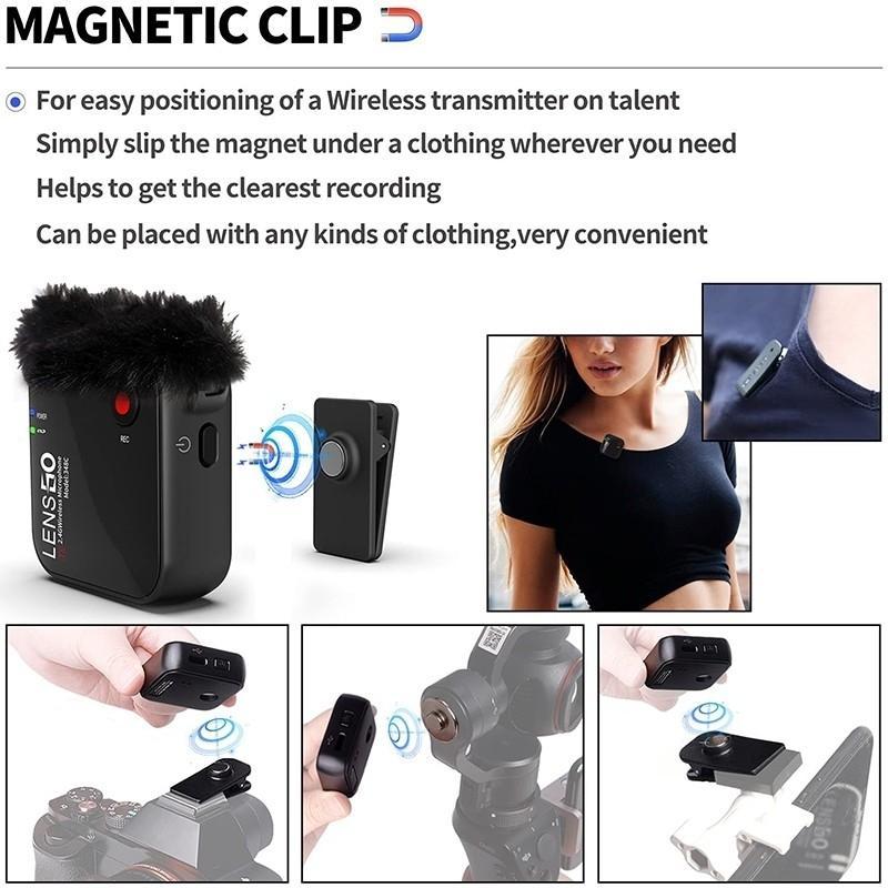LENSGO LAVALIER WIRELESS MICROPHONE 2.4G 348C 1V2 B_TP