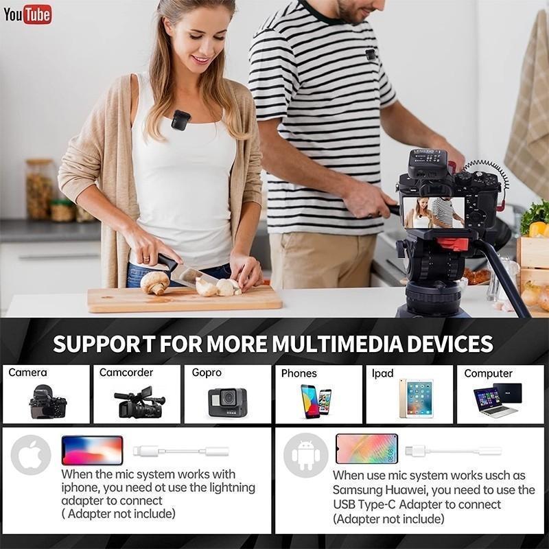 LENSGO LAVALIER WIRELESS MICROPHONE 2.4G 348C 1V2 B_TP