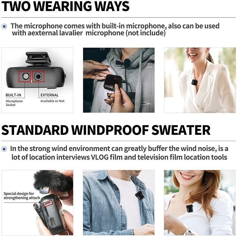 LENSGO LAVALIER WIRELESS MICROPHONE 2.4G 348C 1V2 B_TP