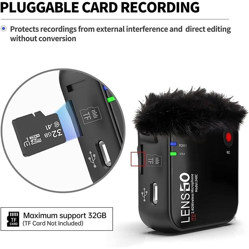 LENSGO LAVALIER WIRELESS MICROPHONE 2.4G 348C 1V2 B_TP