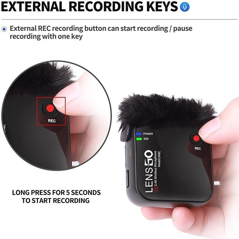 LENSGO LAVALIER WIRELESS MICROPHONE 2.4G 348C 1V2 B_TP