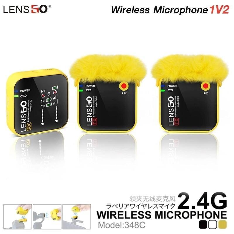 LENSGO LAVALIER WIRELESS MICROPHONE 2.4G 348C 1V2 B_TP